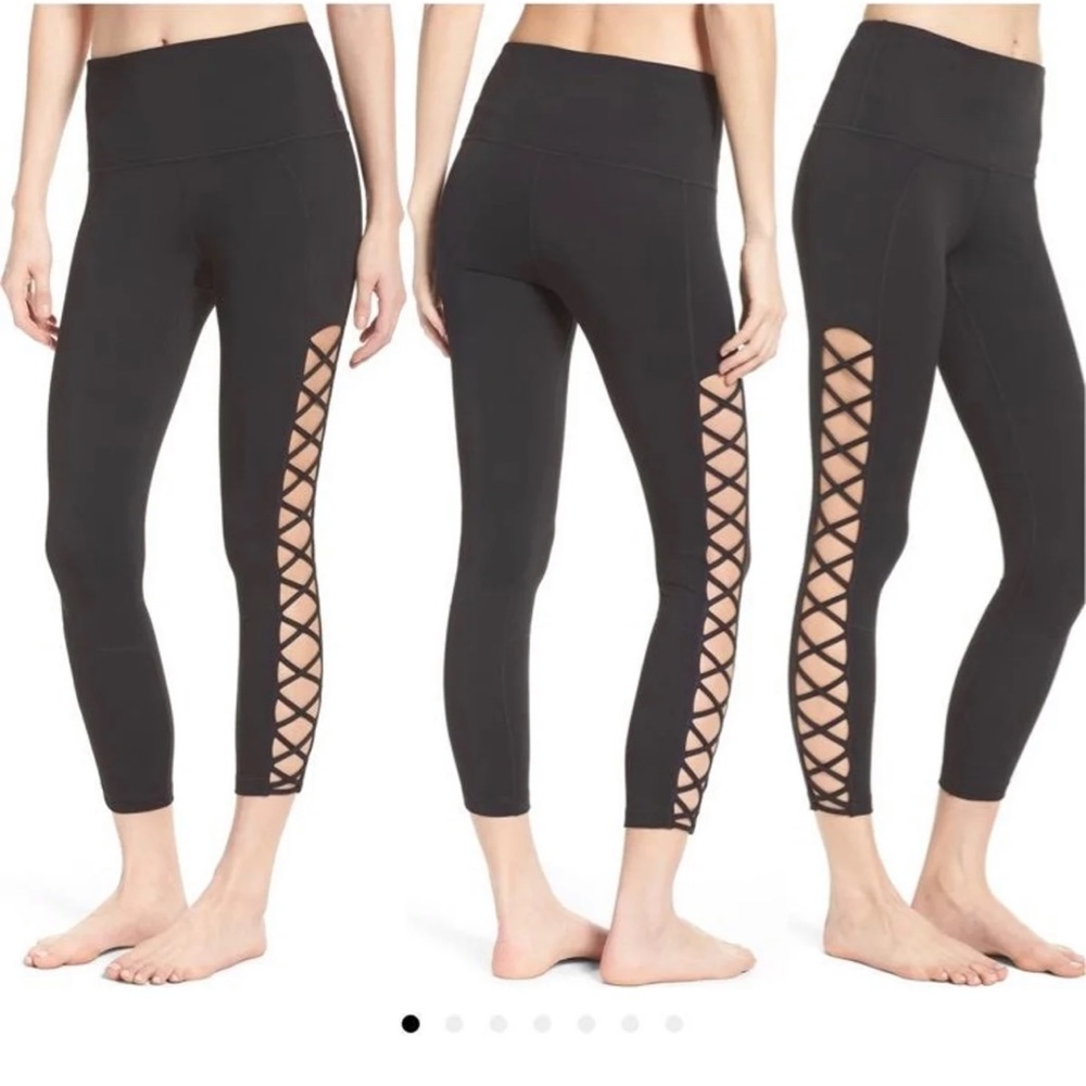 MOVING SALE - Zella lace it up midi black cutout Leggings